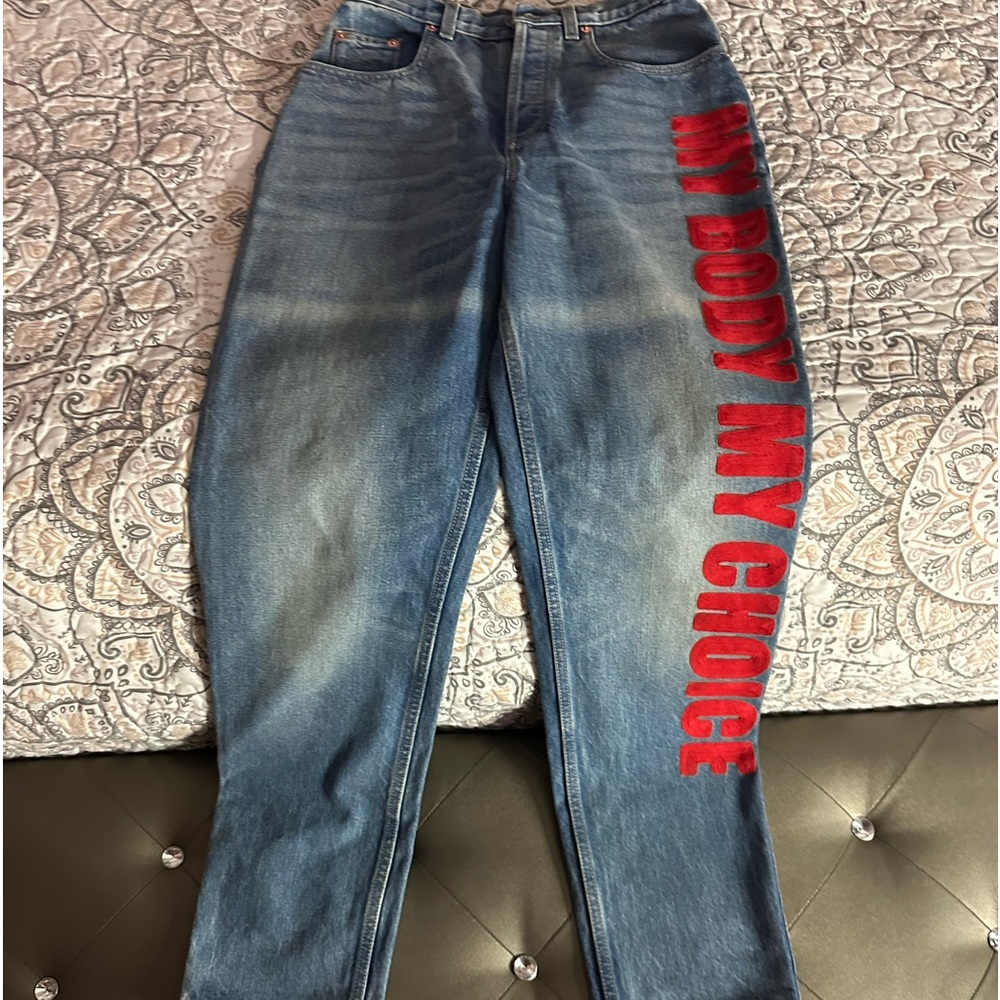 Gucci My Body My Choice Straight Leg Jeans, Waist Size 25"